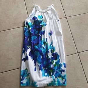 white halter shift dress